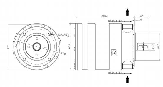 Dimensões externas da bomba HP11-17.5